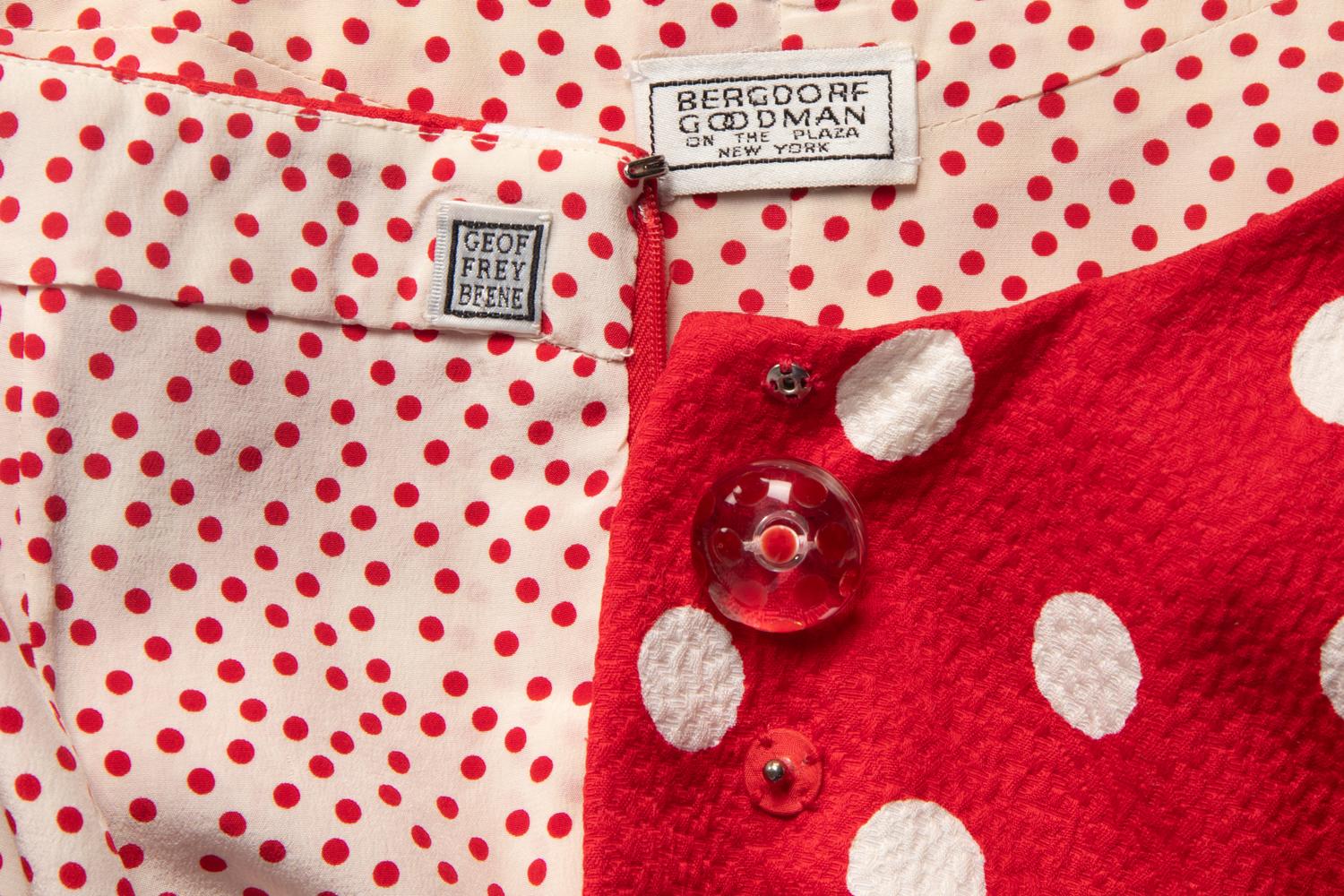 Geoffrey Beene Red Polka Dot Skirt Suit