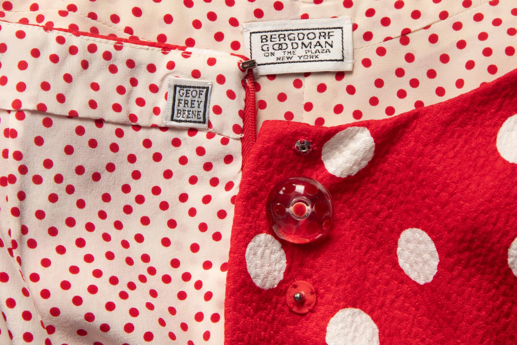Geoffrey Beene Red Polka Dot Skirt Suit