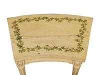 A Set of Four Louis XVI Cream and Polychrome Decorated Curved Window Benches