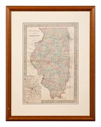 Five Framed Maps Pertaining to Illinois and the Surrounding States