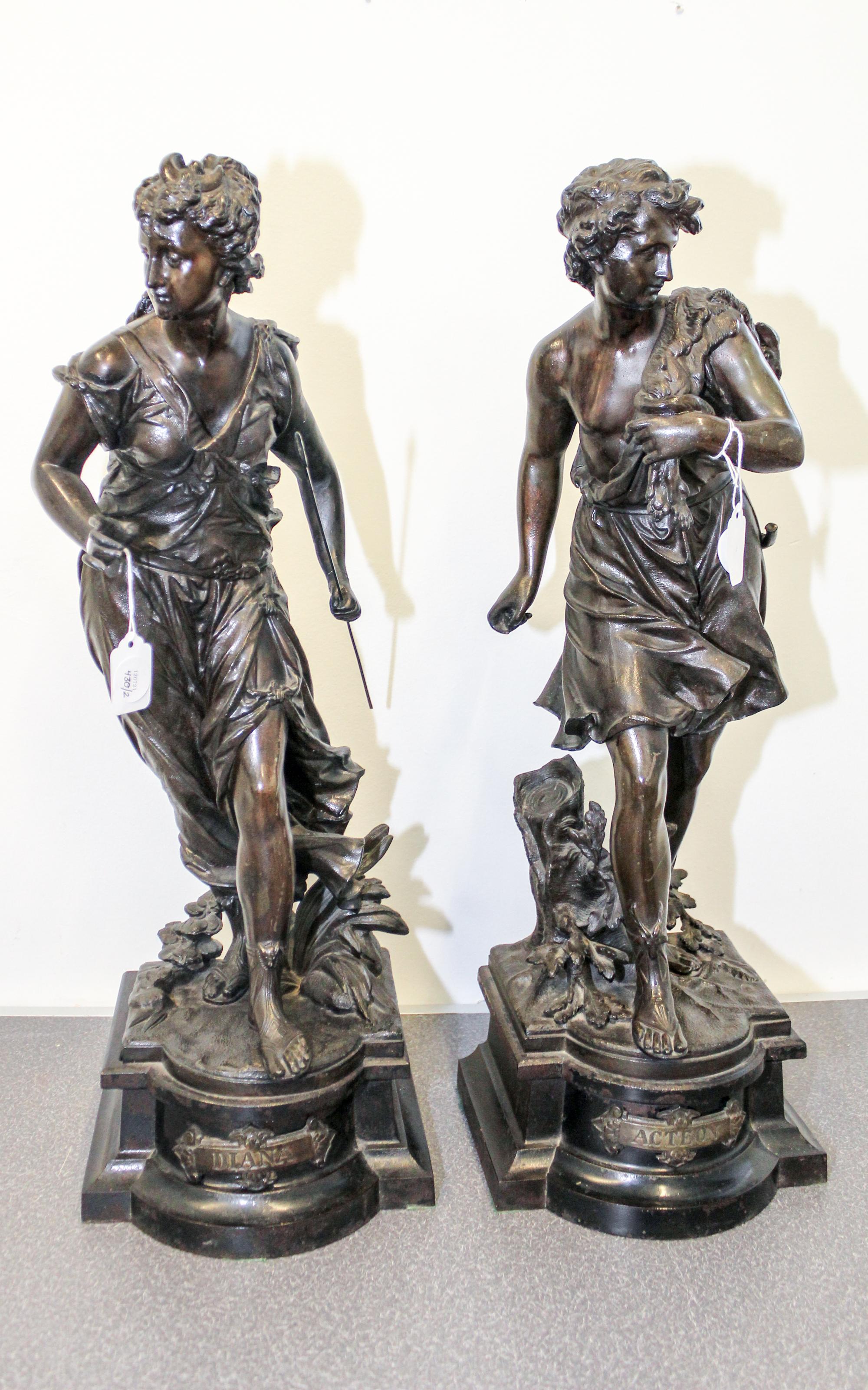 A Pair of Continental Cast Metal Figures Height 24 inches. — 19TH CENTURY