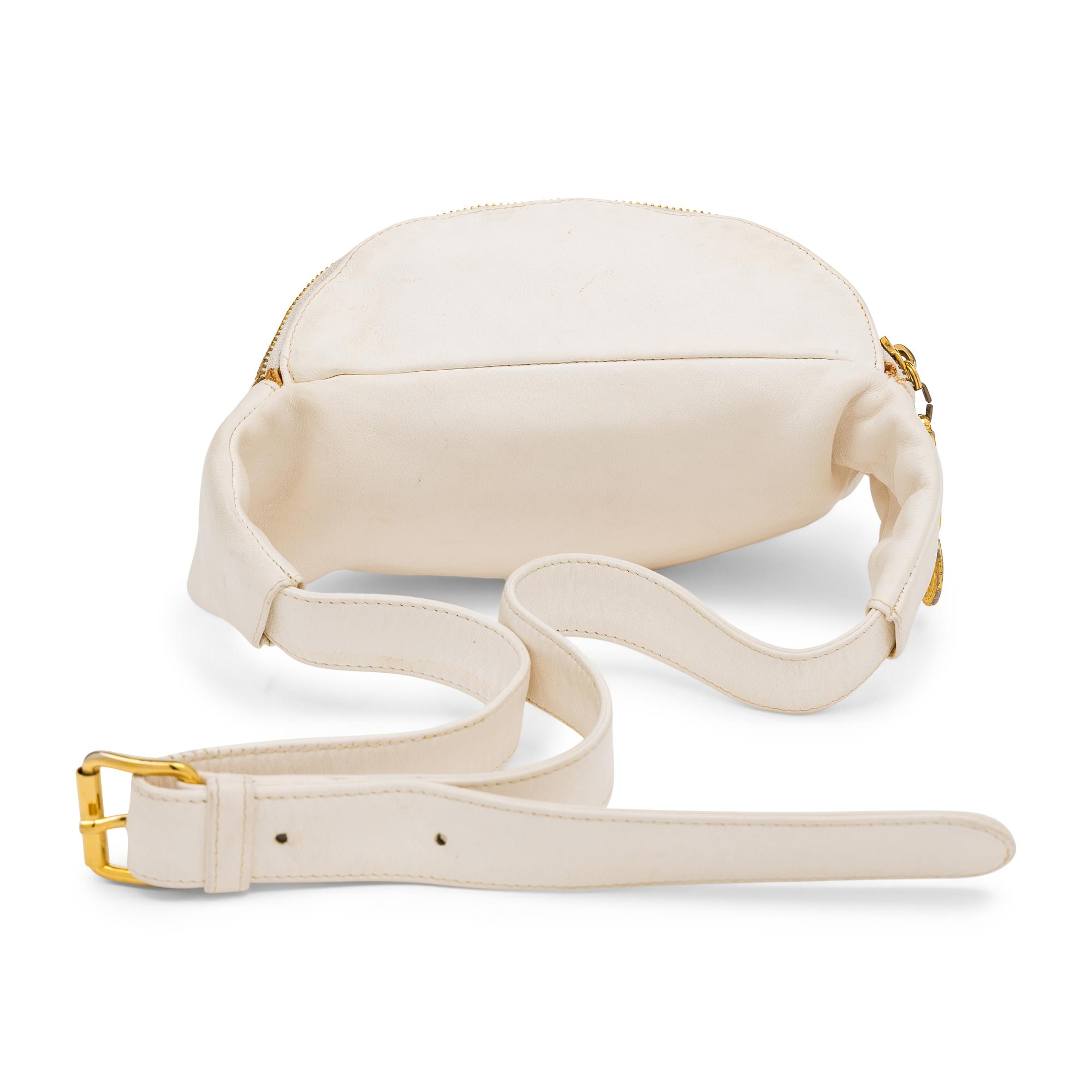 Gianni Versace, White Leather Belt Bag