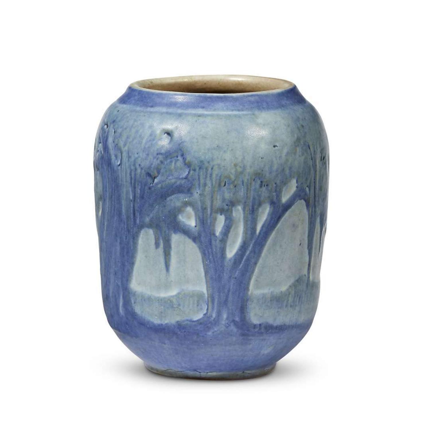 Anna Frances Simpson for Newcomb College Pottery scenic landscape vase, new orleans, louisiana, 1928