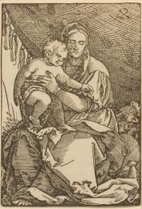 Sebald Beham , (German, 1500-1550), The Holy Family Under the Canopy