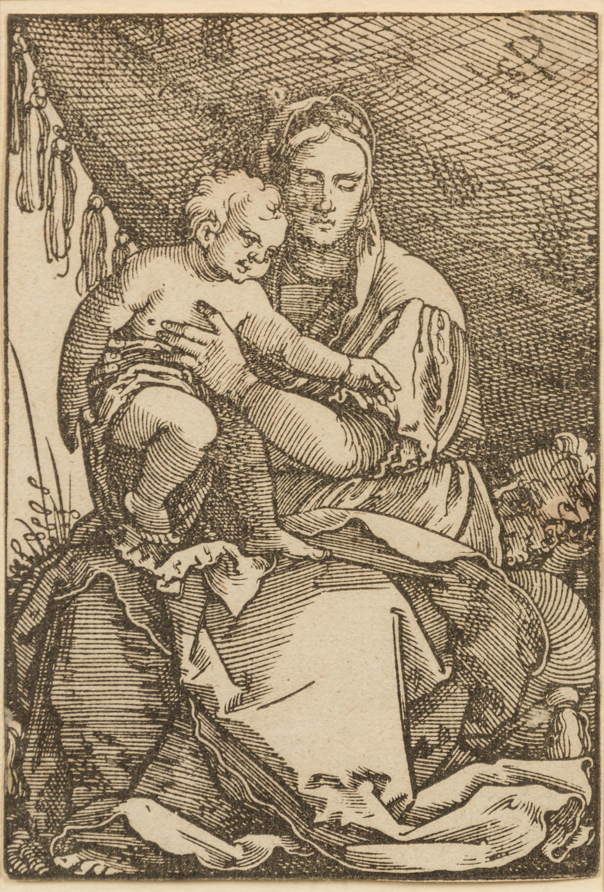 Sebald Beham , (German, 1500-1550), The Holy Family Under the Canopy