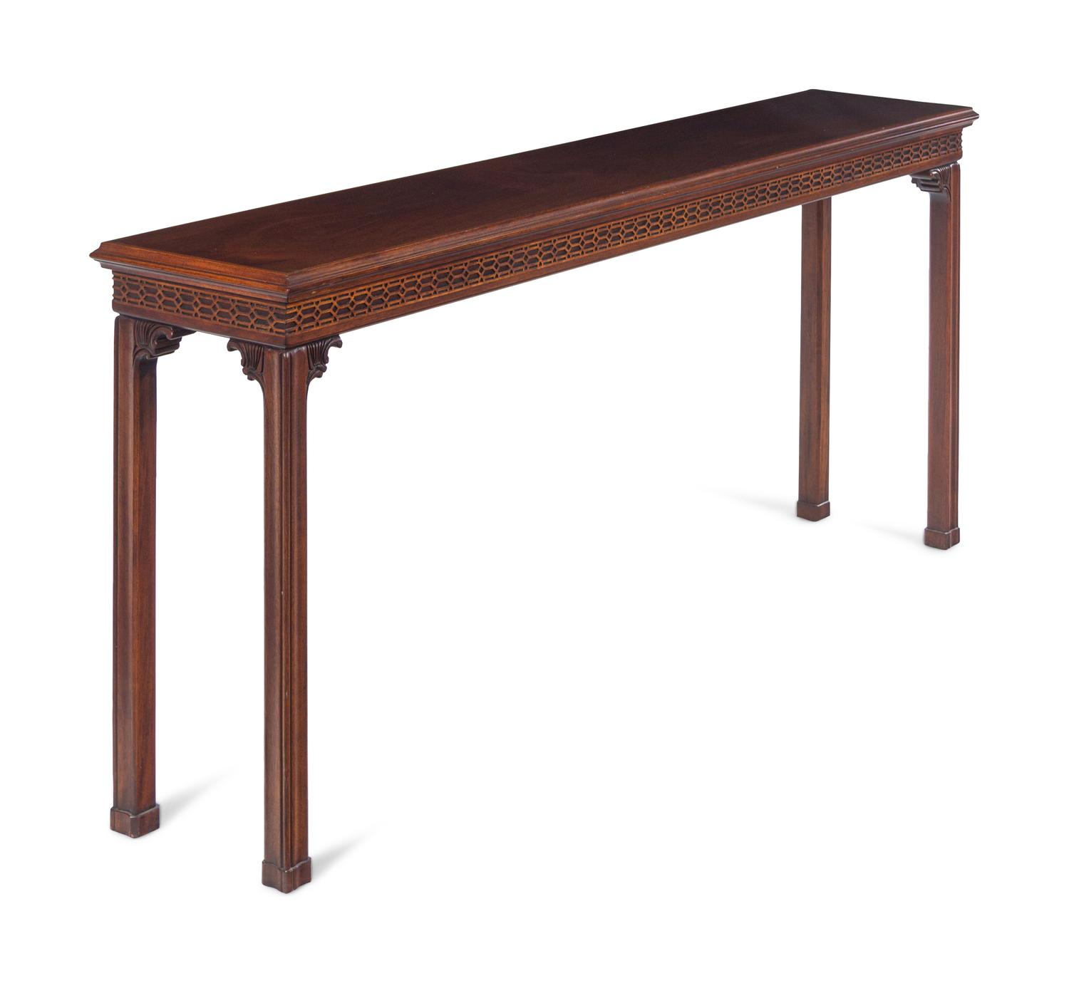 A Chinese Chippendale Style Mahogany Sofa Table