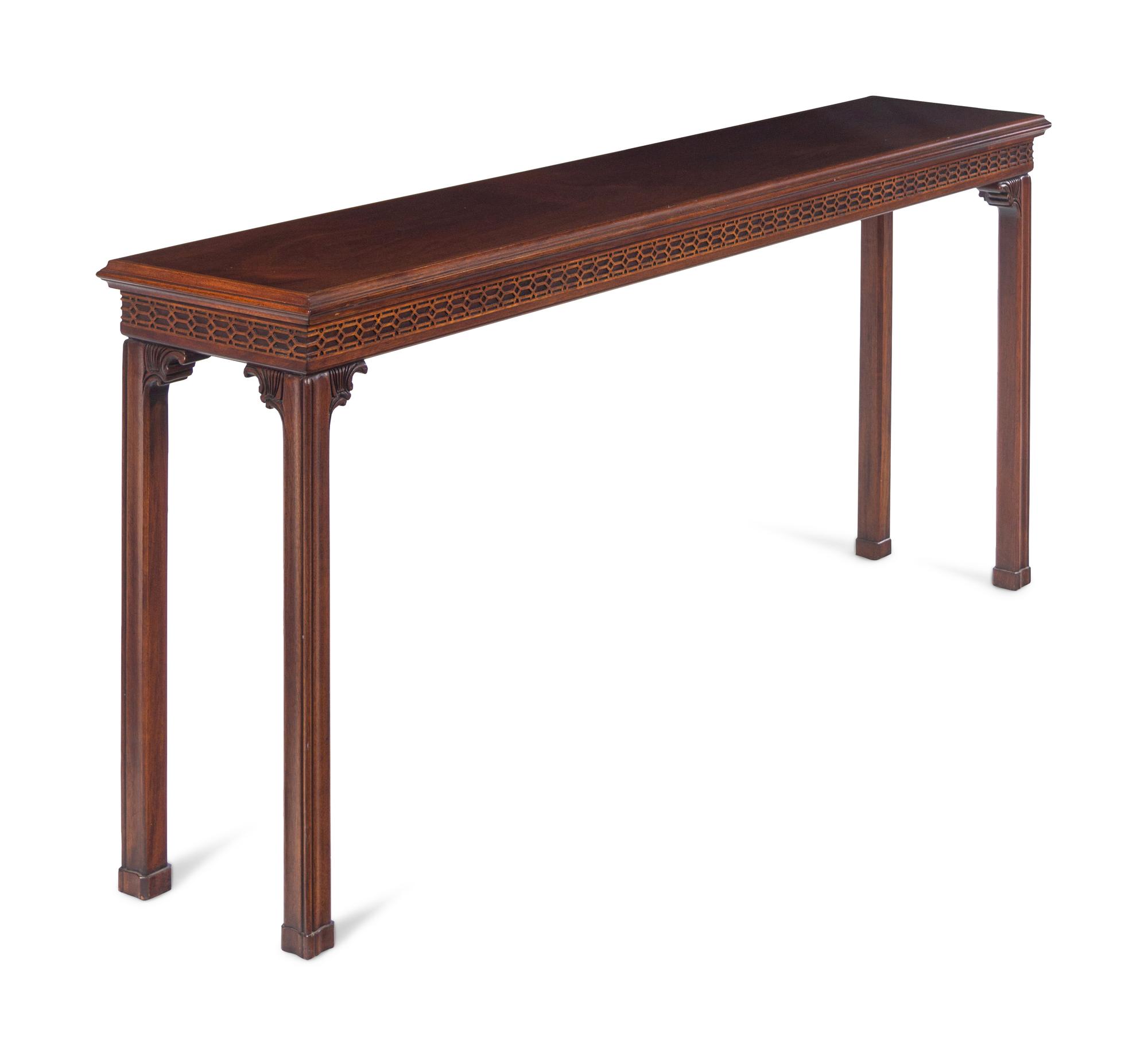 A Chinese Chippendale Style Mahogany Sofa Table