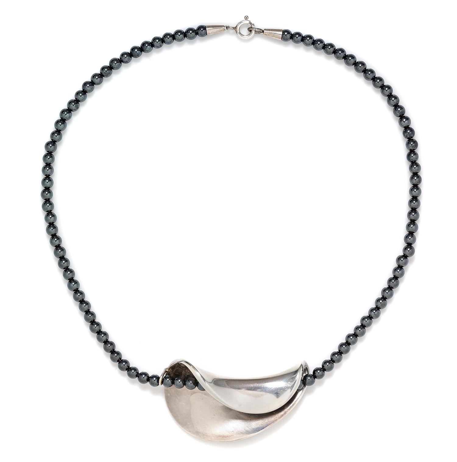 A Sterling Silver and Hematite Necklace, Georg Jensen, 27.30 dwts.