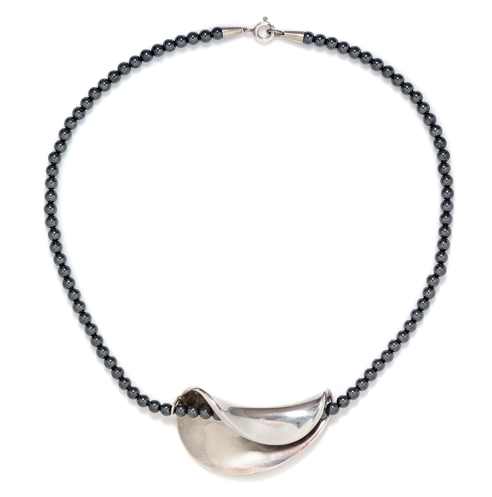 A Sterling Silver and Hematite Necklace, Georg Jensen, 27.30 dwts.