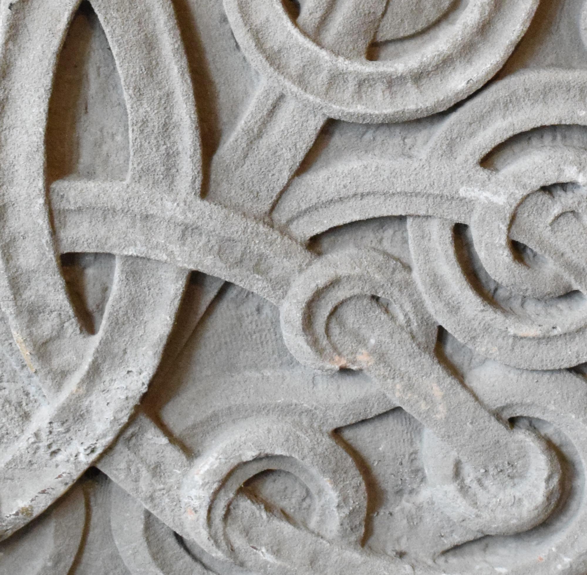 A Monumental Carved Limestone Pediment 80" W x 4.5" D x 62" H — United States, Circa 1880