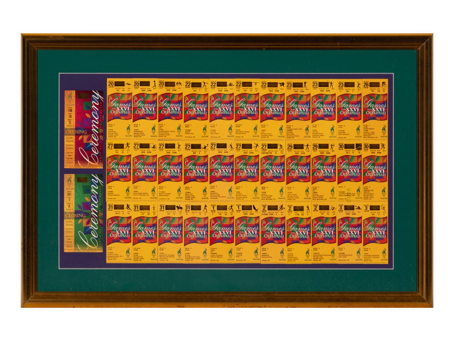 A 1996 Atlanta Olympics Ticket Display