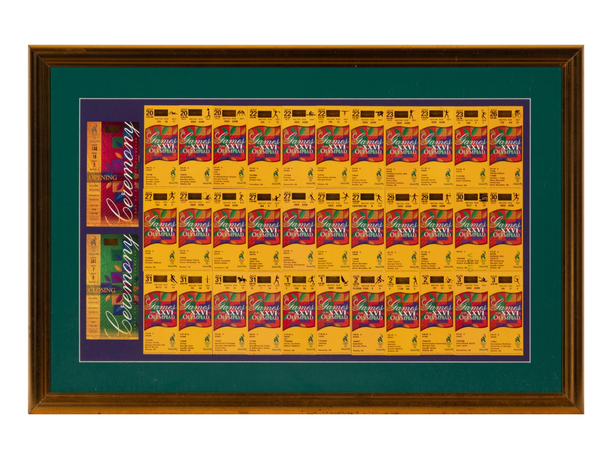 A 1996 Atlanta Olympics Ticket Display