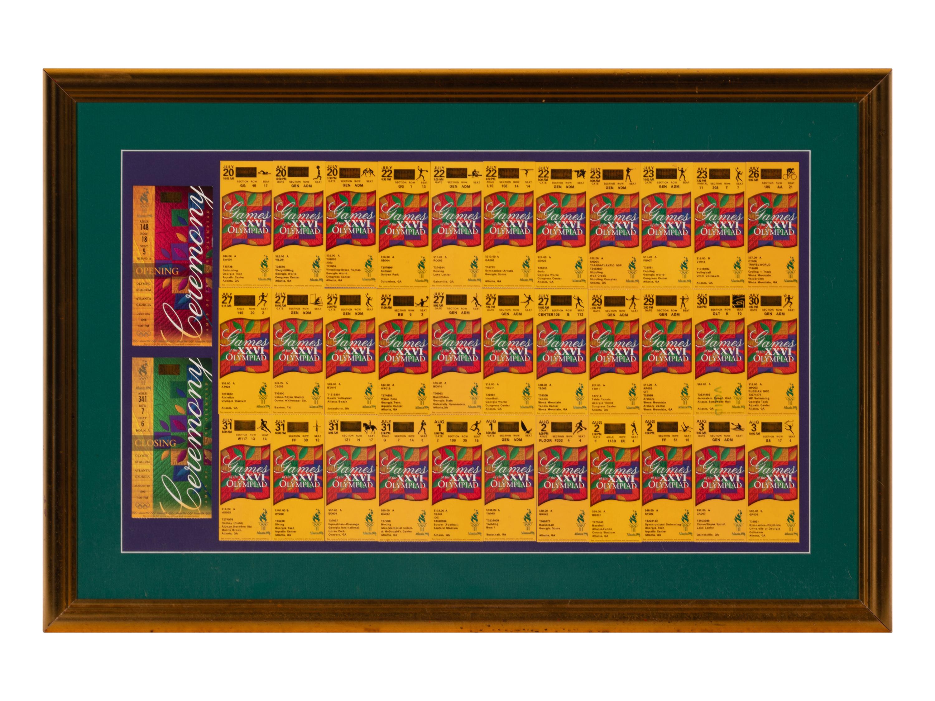 A 1996 Atlanta Olympics Ticket Display