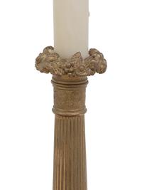 A Pair of Charles X Style Gilt Metal Candlesticks Mounted as Lamps