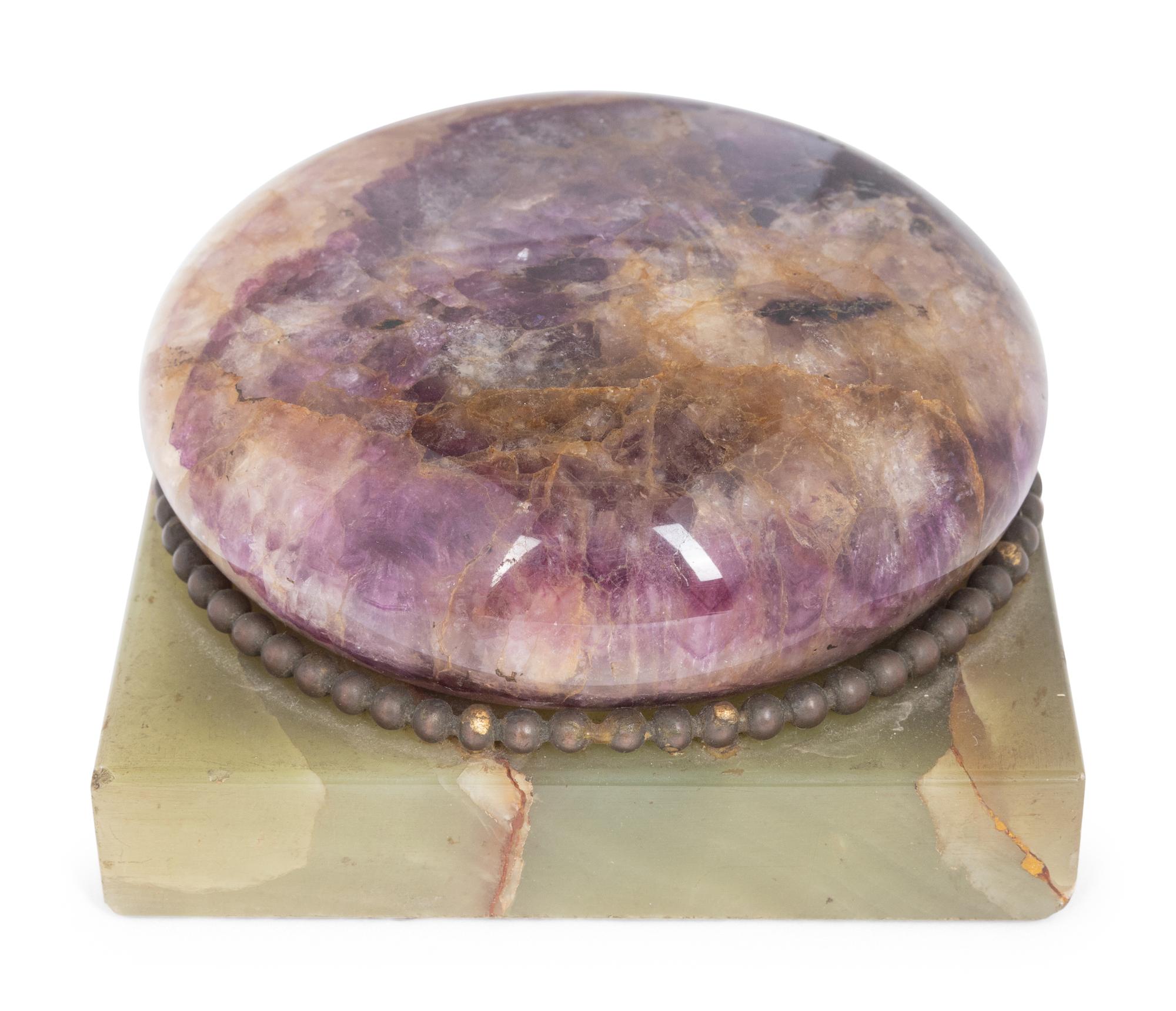 A Blue John and Onyx Paperweight