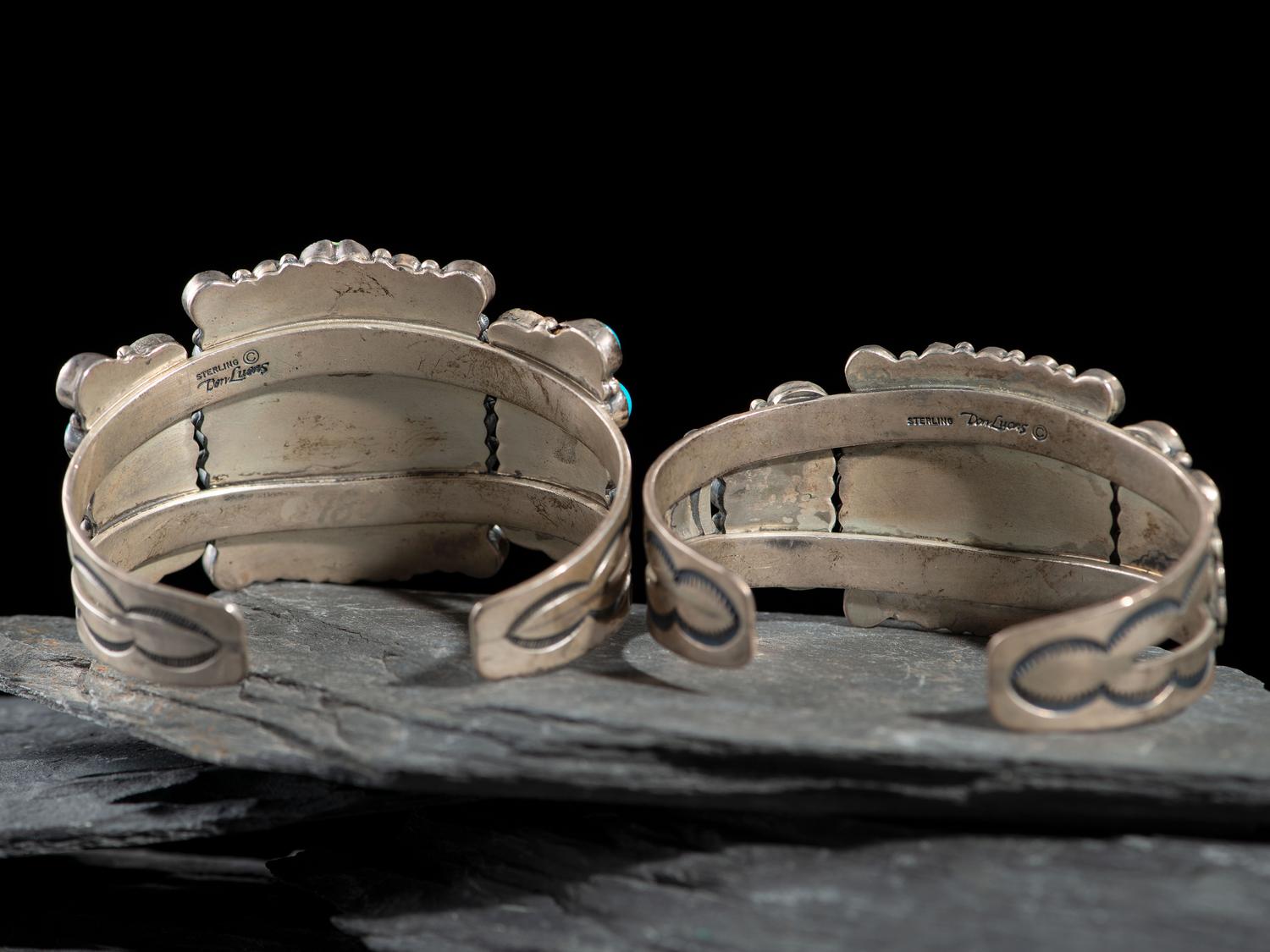 Southwestern-style Sterling Silver and Cluster Cuff Bracelets