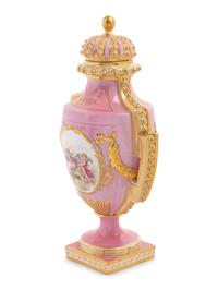 An English Porcelain Covered Urn
