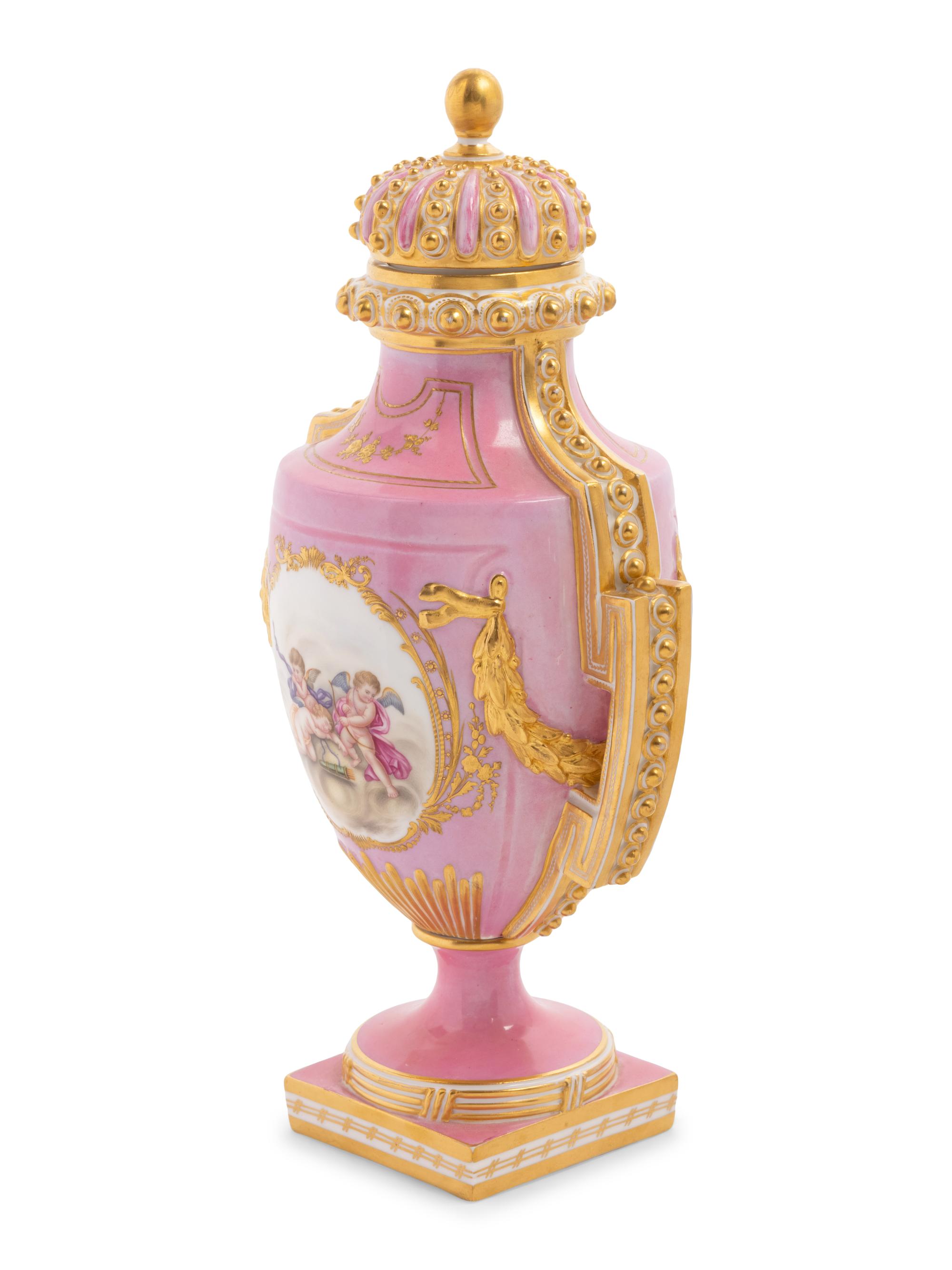 An English Porcelain Covered Urn