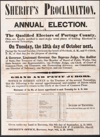 A Printed Broadside Disseminating a 'Sheriff's Proclamation' on the Upcoming Annual Election