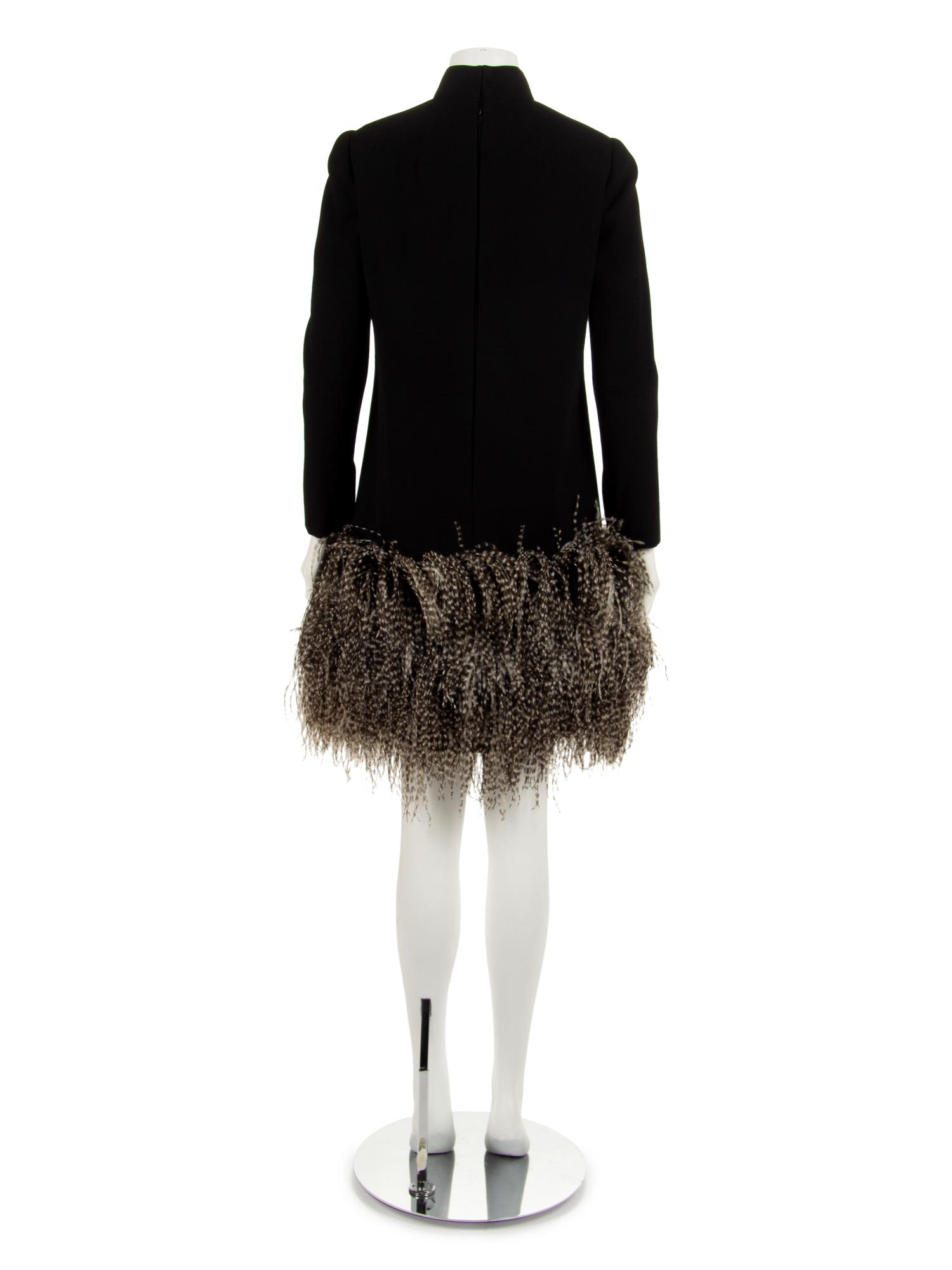 Geoffrey Beene Black Dress with Ostrich Feather Trim, 1968