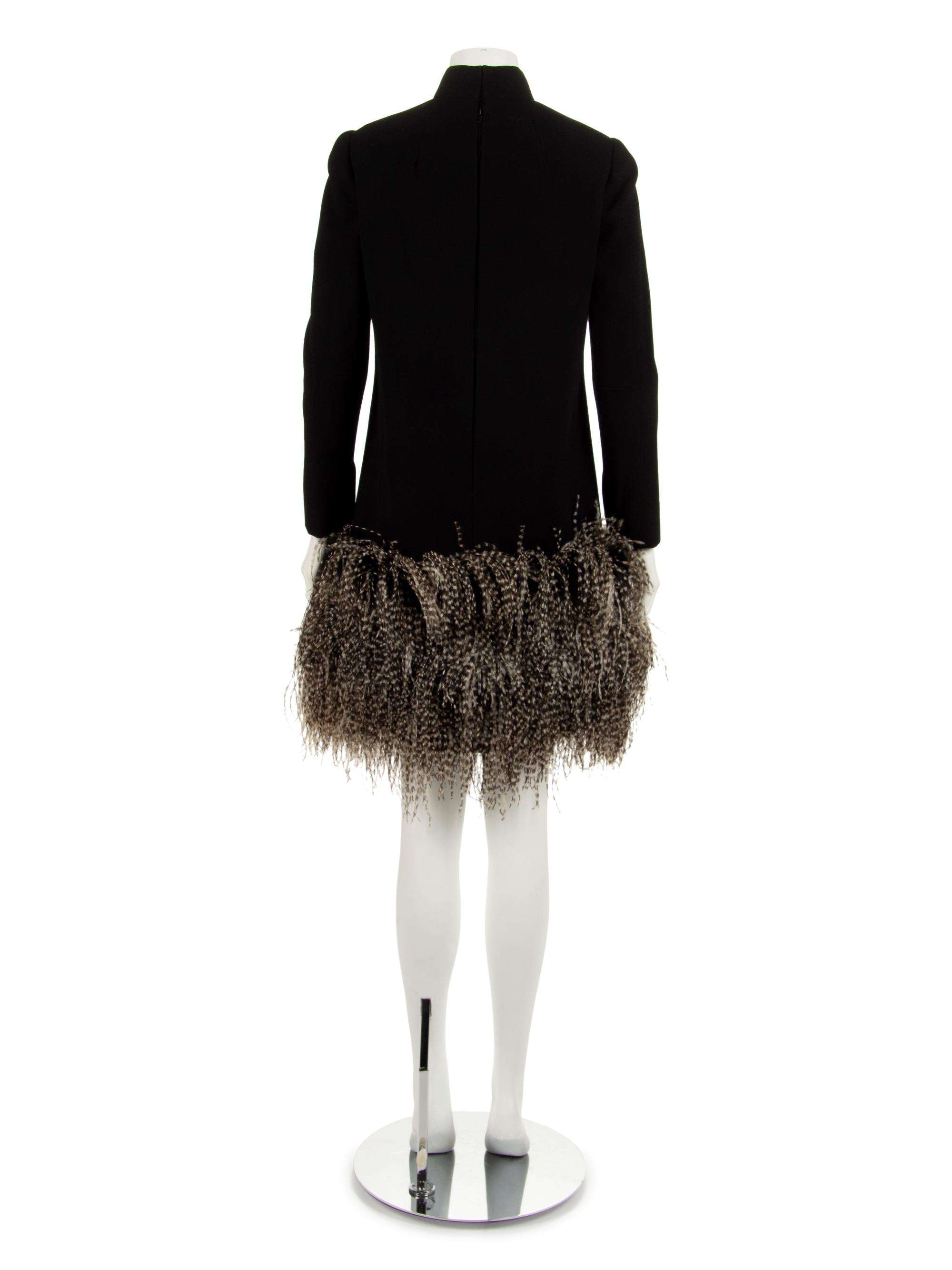Geoffrey Beene Black Dress with Ostrich Feather Trim, 1968