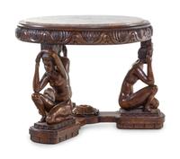 A Northern European Oak Figural Table