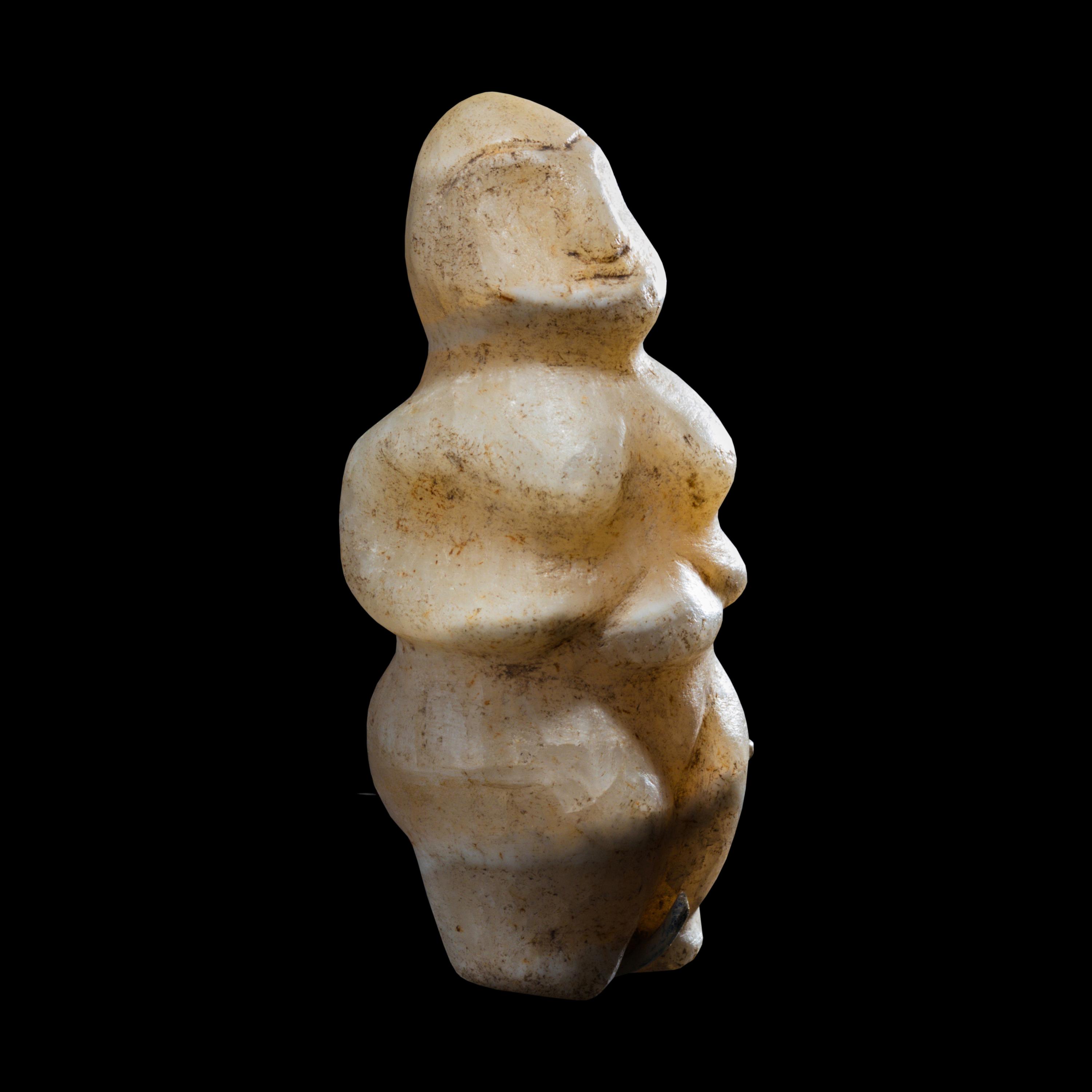 A Greek Marble Steatopygous Idol