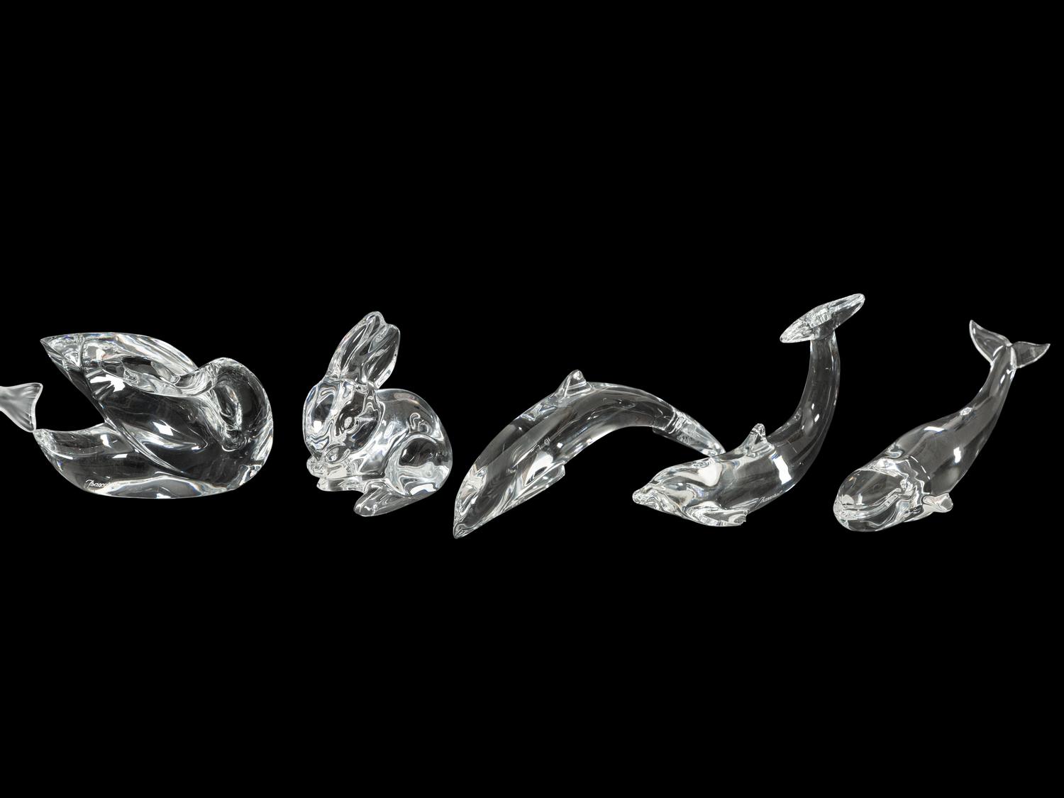 A Group of Eleven Glass Animal Figures