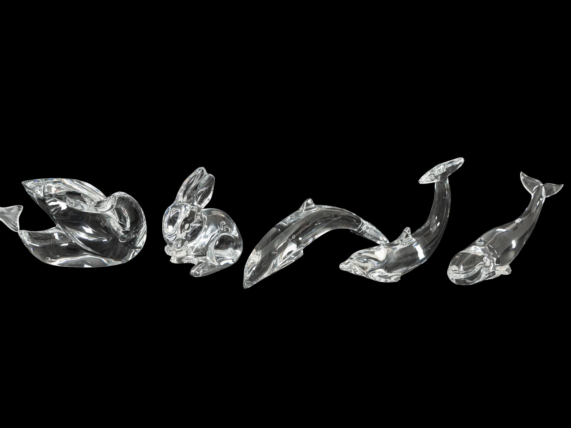 A Group of Eleven Glass Animal Figures