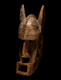 Two Bamana Kore Society Wood Masks
