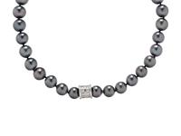 GRAY CULTURED PEARL AND DIAMOND NECKLACE