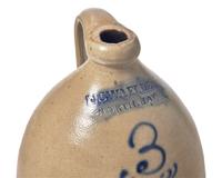 A Fine Three Gallon "J.C. Waelde, North Bay" Cobalt-Decorated Stoneware Jug
