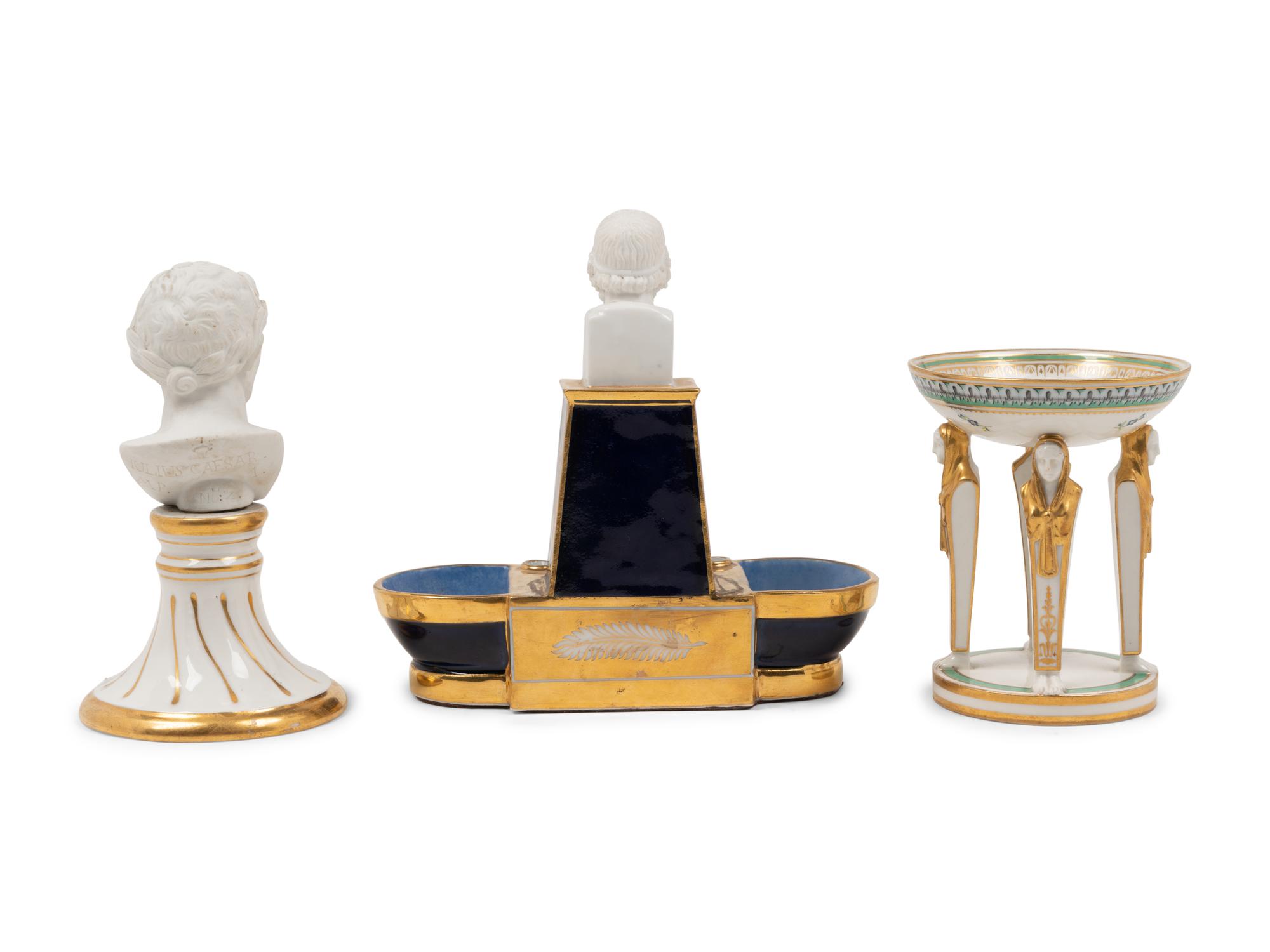 Three Continental Porcelain Articles