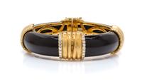 An 18 Karat Yellow Gold, Diamond and Onyx Bracelet, Van Cleef & Arpels, 56.30 dwts.