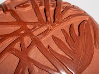 Carved Redware Pottery Jar