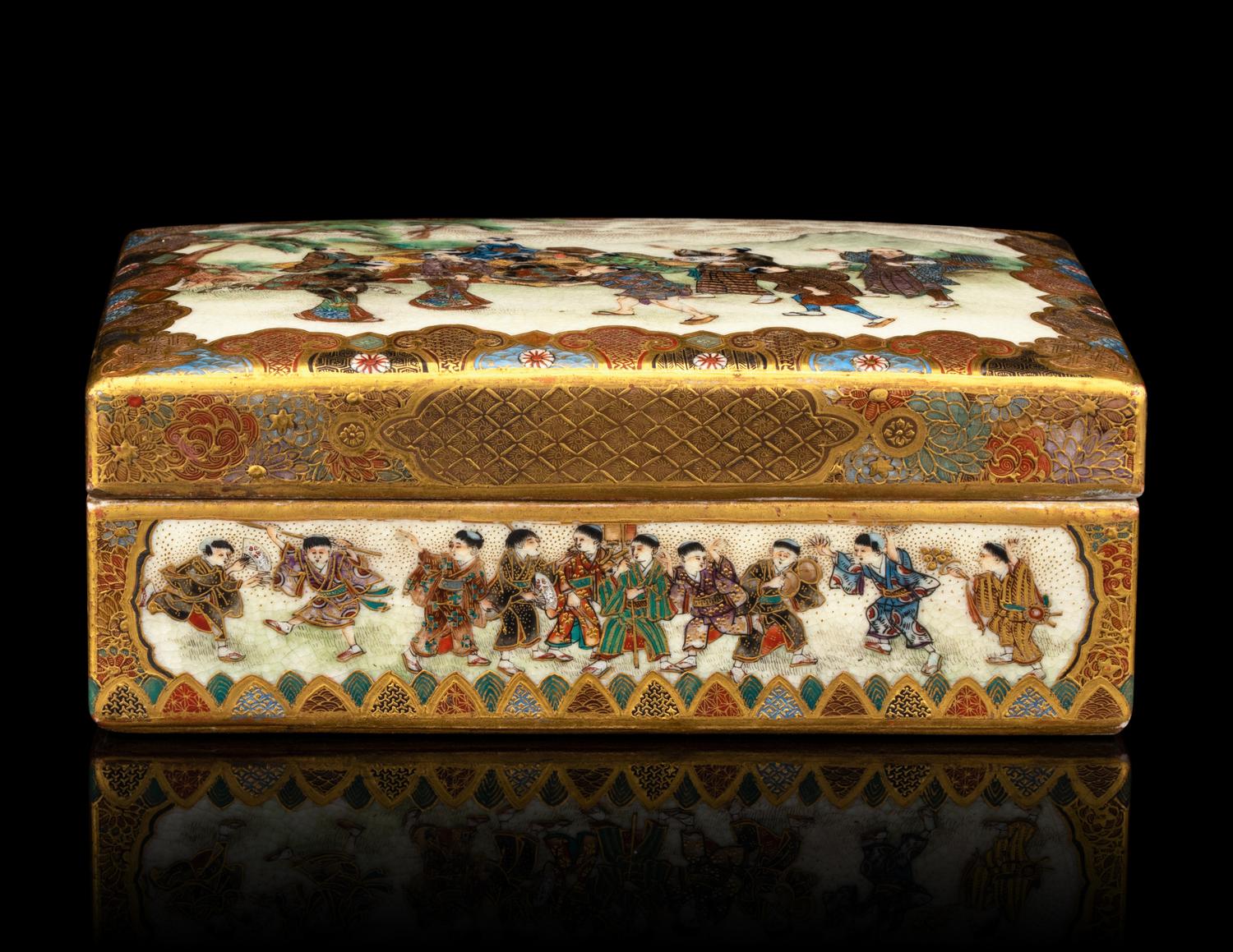 A Japanese Satsuma Covered Box