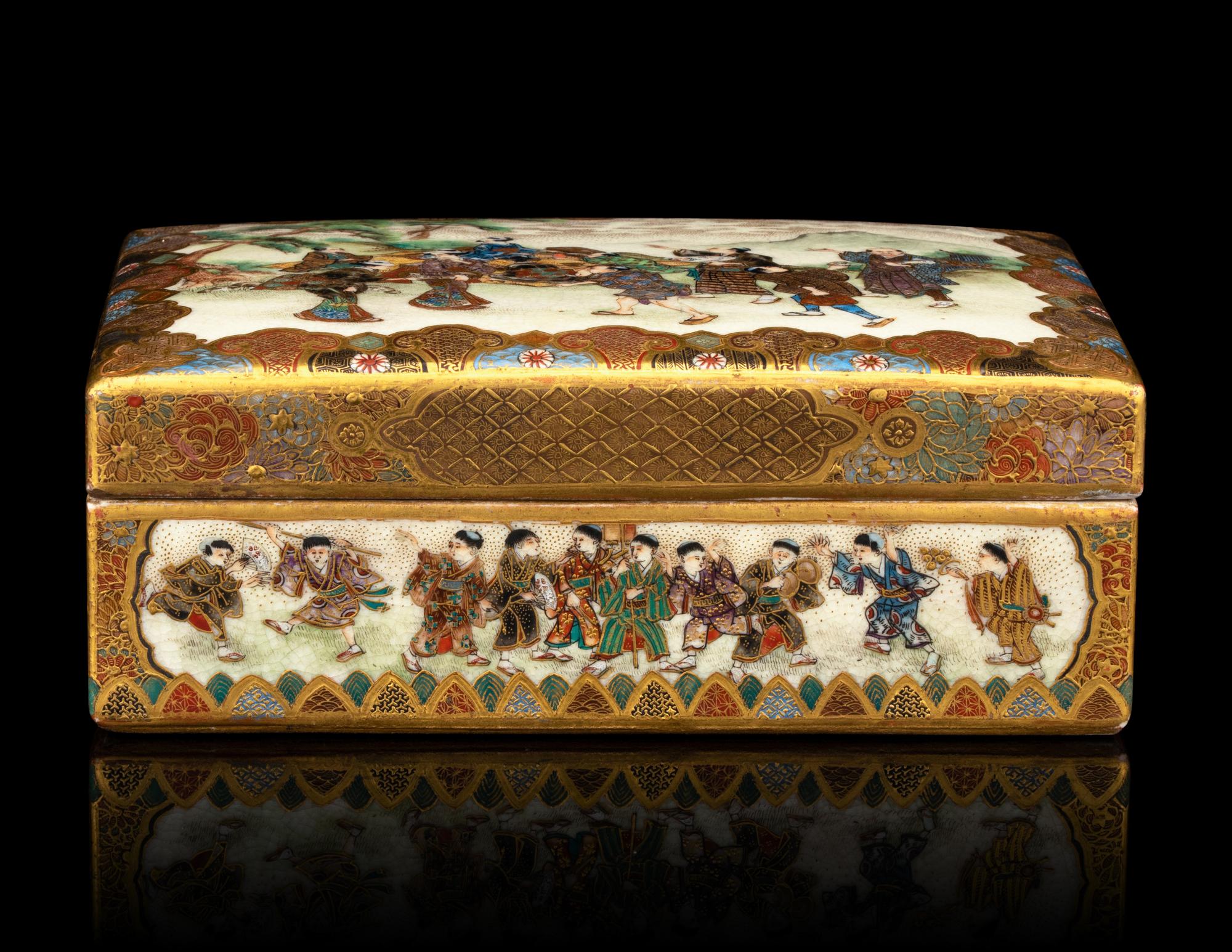 A Japanese Satsuma Covered Box