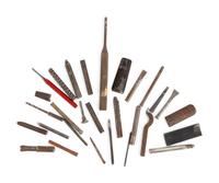 Collection of Jesse Monongya's Personal Silver Stamps and Hand Tools