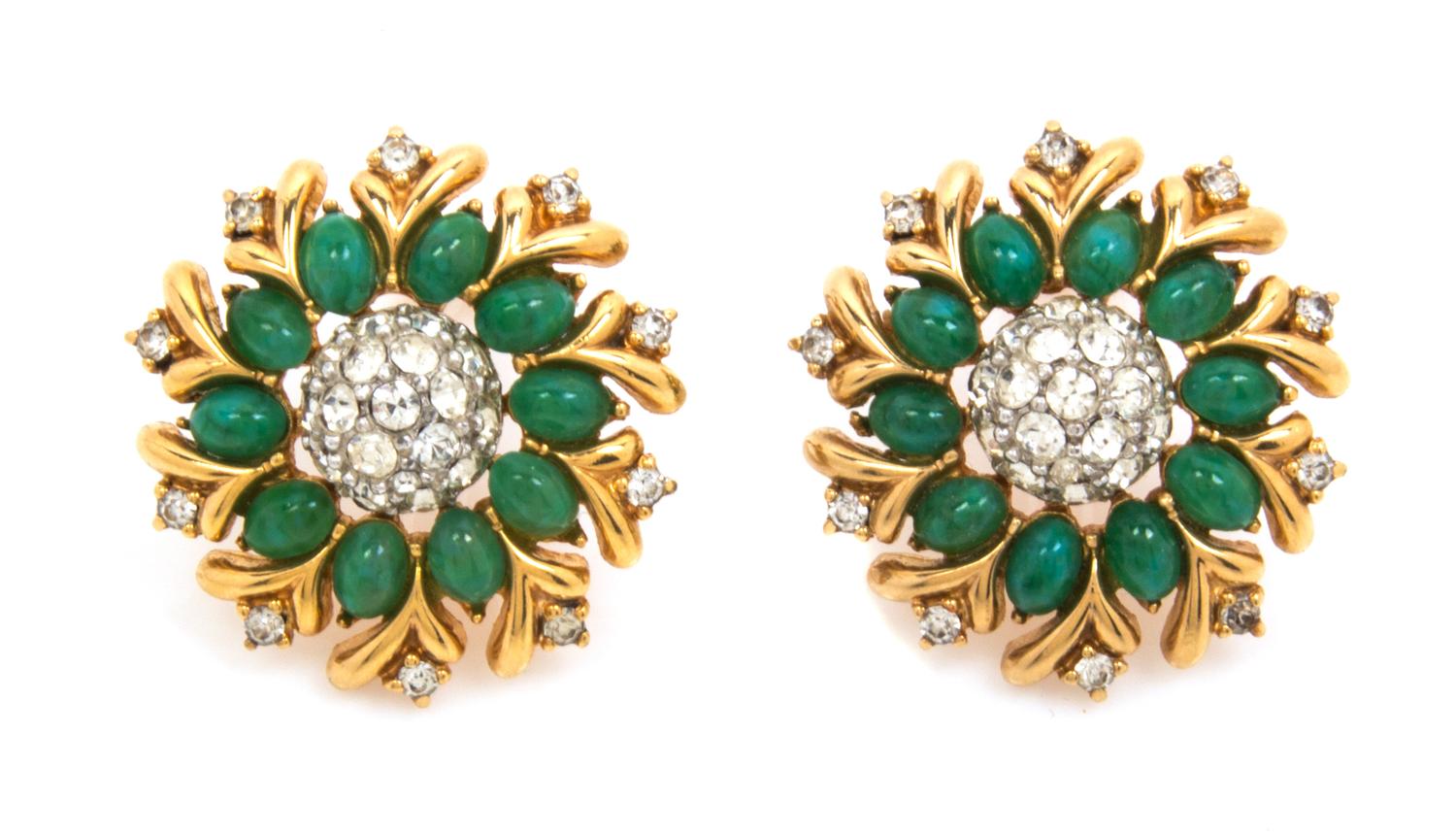A Pair of Jomaz Floral Earclips,