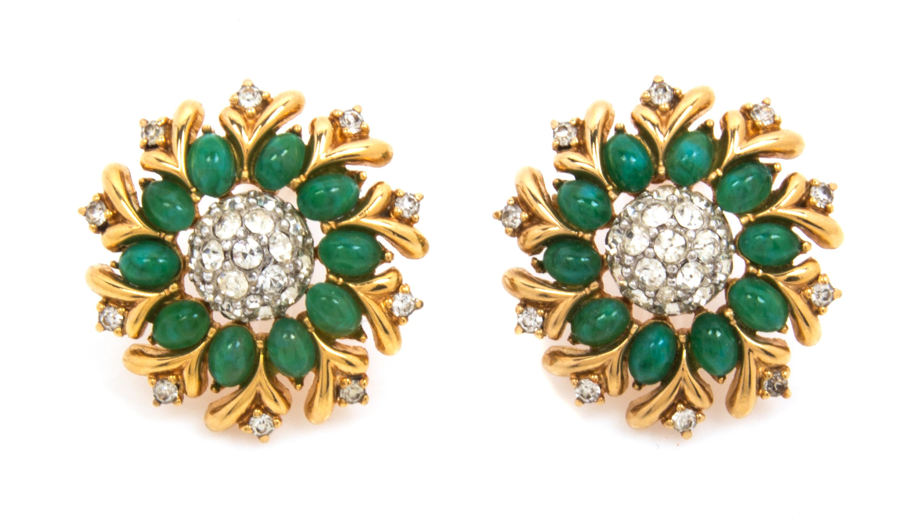 A Pair of Jomaz Floral Earclips,