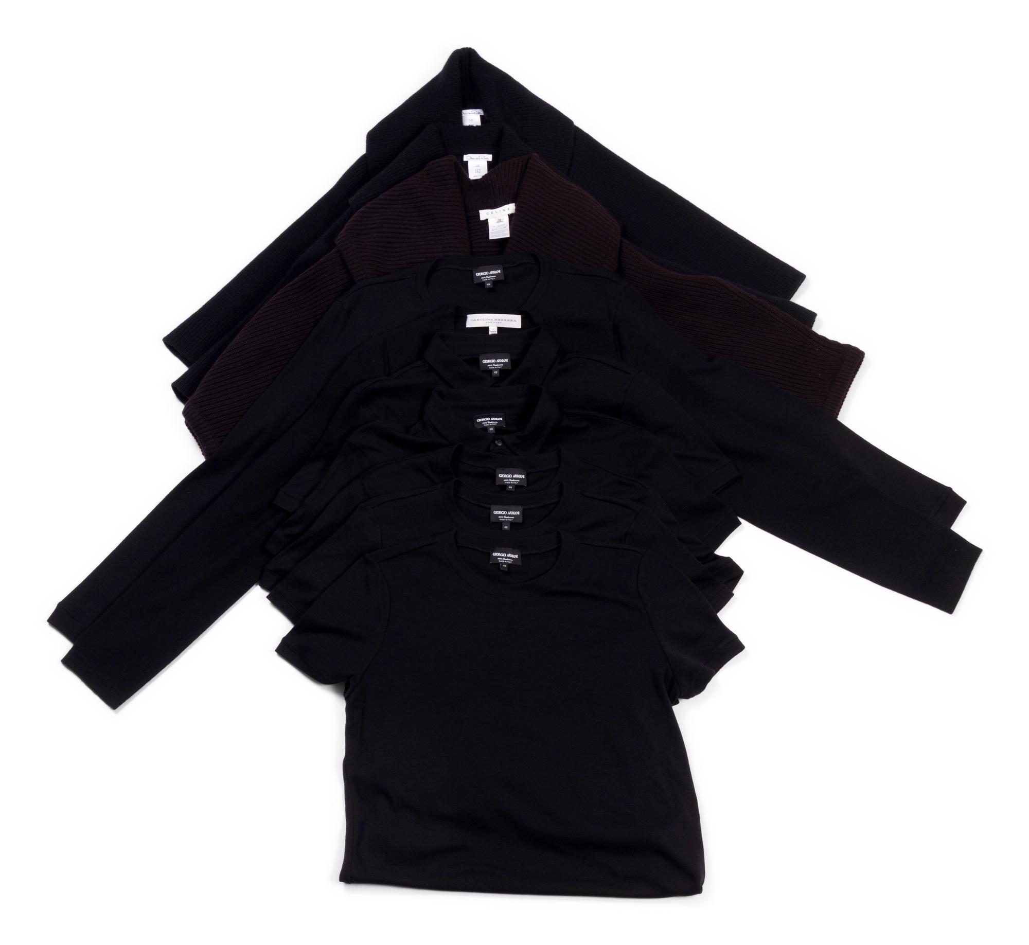 Ten Designer Cashmere Knit Tops: Six Giorgio Armani, One Carolina Herrera, Two Oscar de la Renta, One Celine