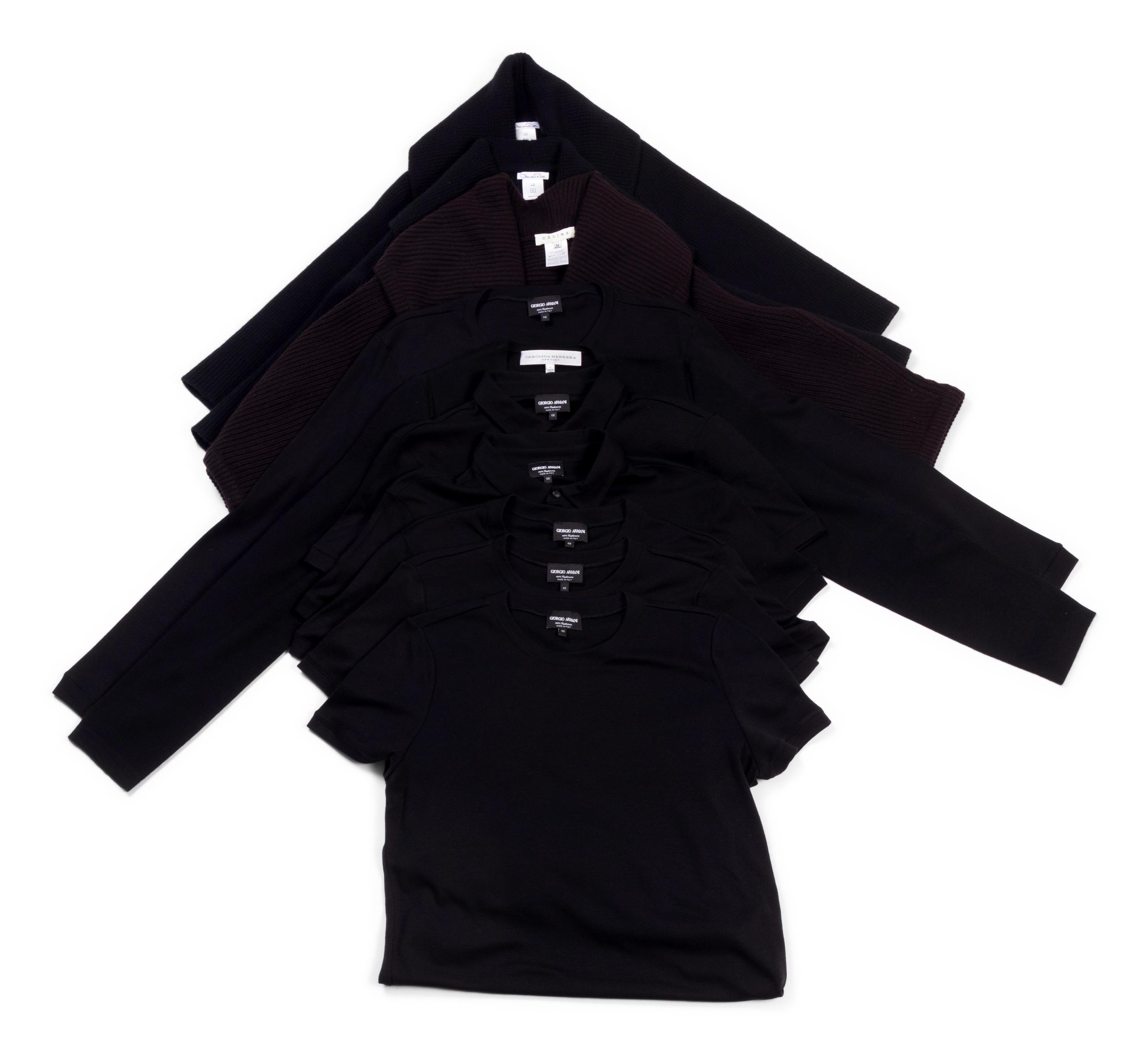 Ten Designer Cashmere Knit Tops: Six Giorgio Armani, One Carolina Herrera, Two Oscar de la Renta, One Celine