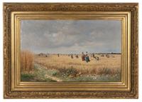 Les glaneuses dans les Chaumes-Berry , 1875