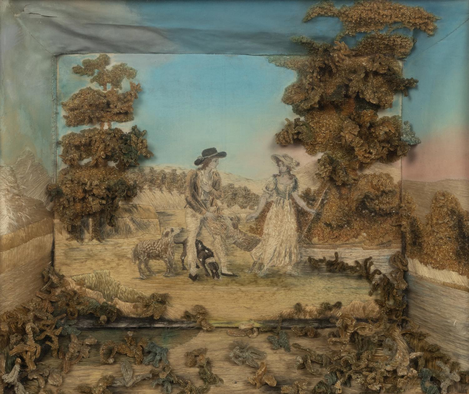A Diorama Depicting a Couple in an Outdoor Setting (18th/19th Century)
