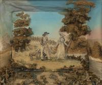 A Diorama Depicting a Couple in an Outdoor Setting (18th/19th Century)