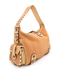 A Chloe Tan Leather Silverado Shoulder Bag, 10" H x 15" W x 7.25" D; Strap drop: 9.5".