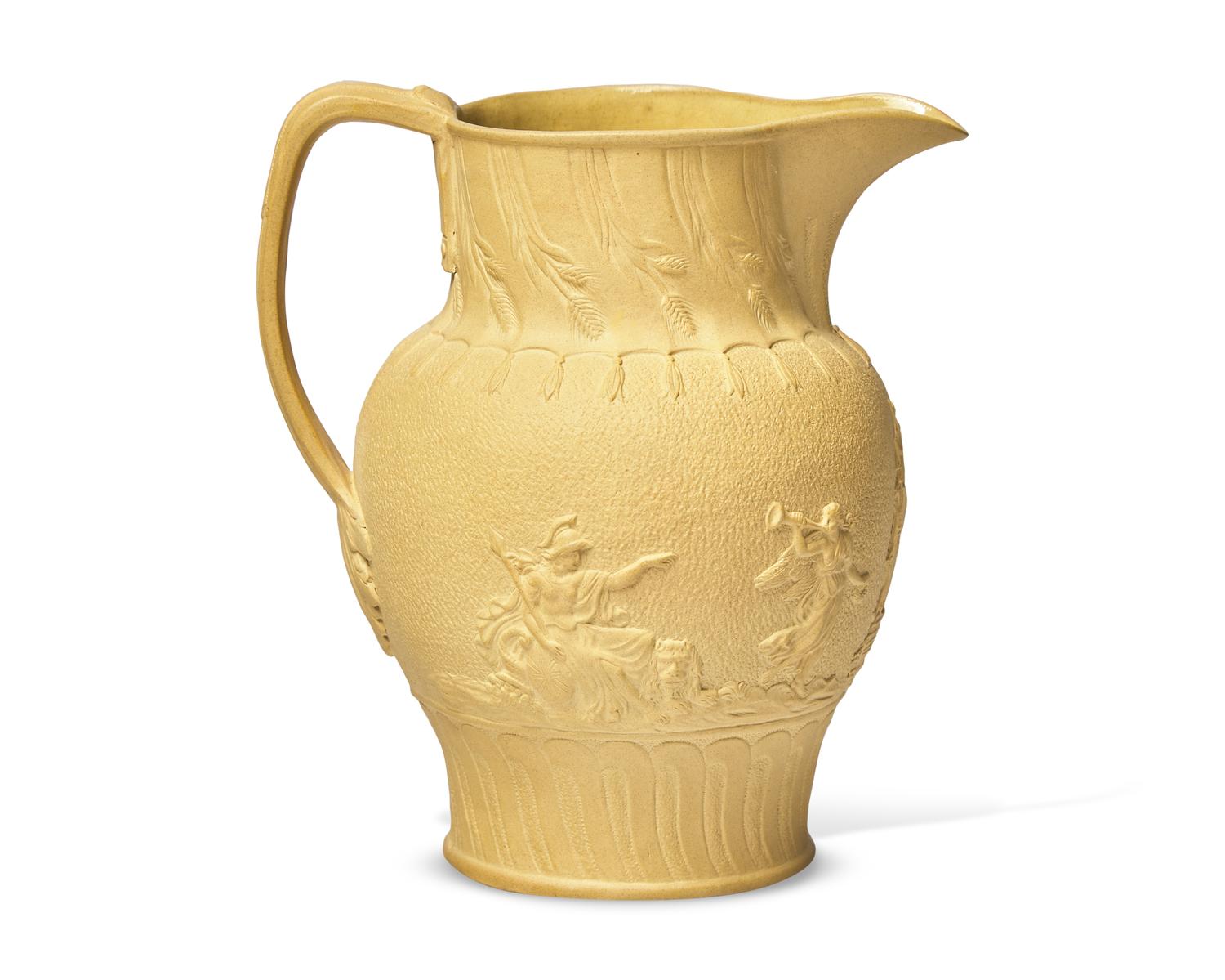 A Staffordshire Caneware Commemorative Pitcher