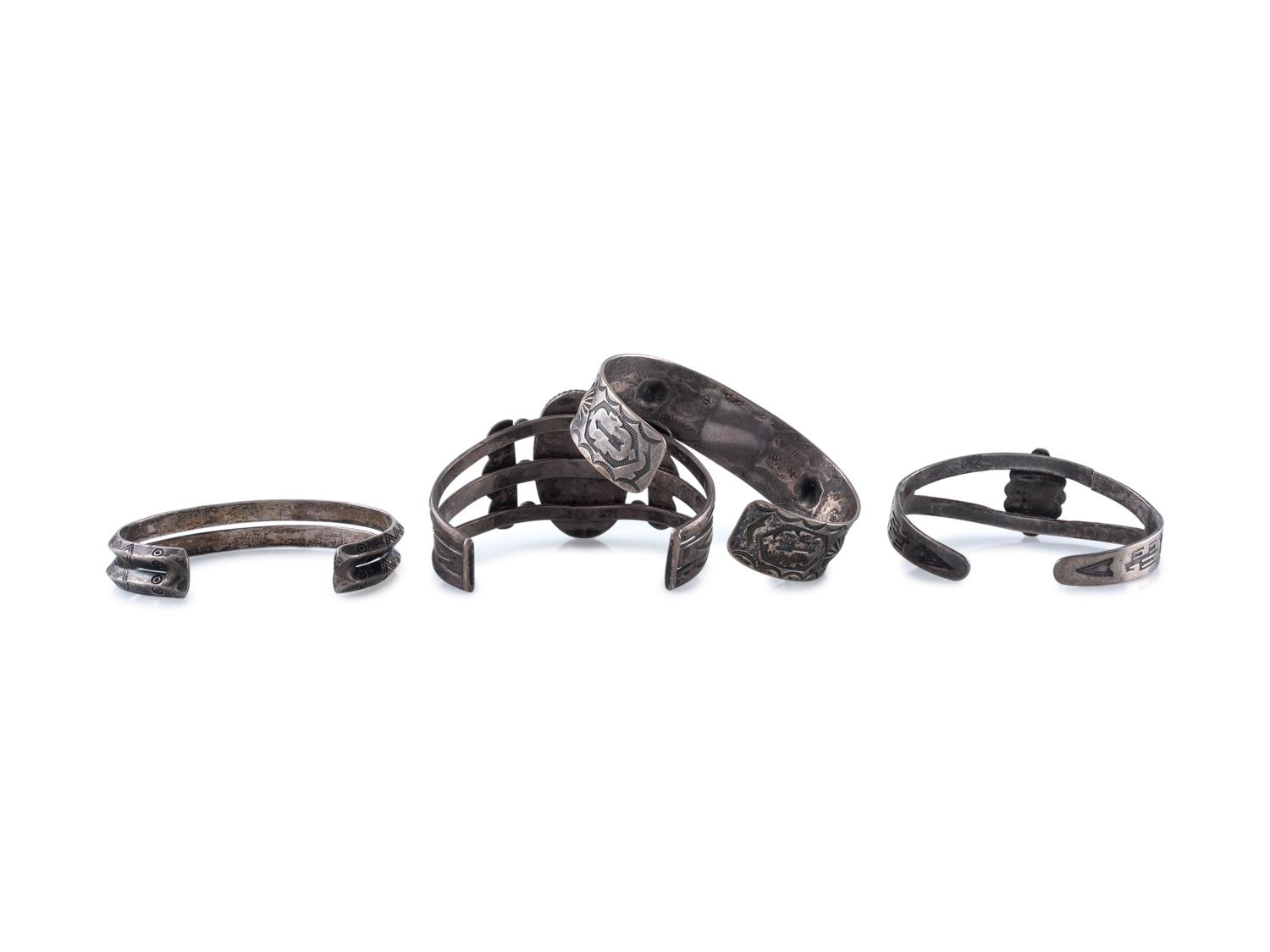 Navajo Cuff Bracelets AND Fred Harvey Era Trade Bracelets