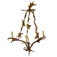 A Fallow Deer Antler Chandelier 35" W x 35" D x 50" H — Germany, Early 20th Century