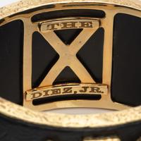 KATY BRISCOE, YELLOW GOLD, JET AND DIAMOND 'DIEZ, JR.' BANGLE BRACELET